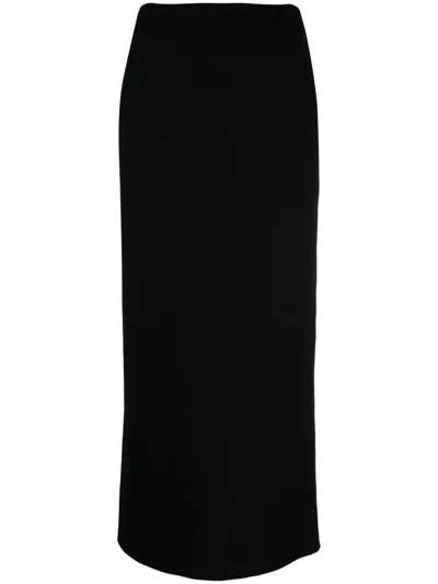 Yohji Yamamoto High-waist Wool Pencil Skirt In Black