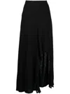Yohji Yamamoto High-waisted Flared Cotton Skirt In Black
