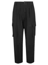 Yohji Yamamoto High-waisted Tapered Cargo Pants With Utility Pockets In Black
