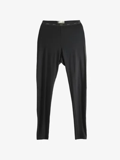 Yohji Yamamoto Logo-waistband Leggings In Black