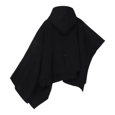 Yohji Yamamoto Hodded Cape Coat In Black