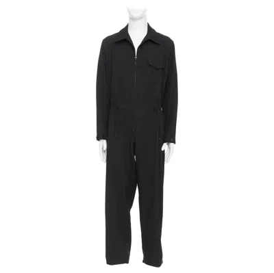 Pre-owned Yohji Yamamoto Homme Lightweight Wool Pocketed Cargo Overall Jumpsuit Jp2 M In Black