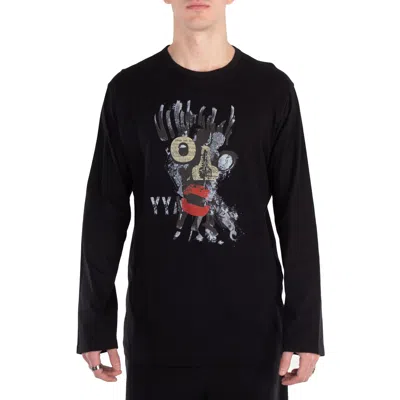 Yohji Yamamoto Homme Pt Long Sleeve Tee, Brand Size 3 (medium) In Black
