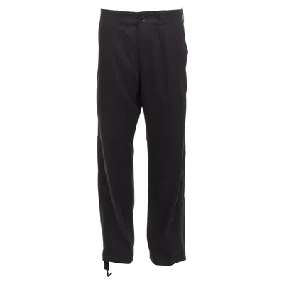 Pre-owned Yohji Yamamoto Homme Vintage Cotton Zip Pocket Wide Drawstring Pants Jp4 Xl In Black