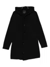 Yohji Yamamoto Hooded Button-fastening Coat In Black