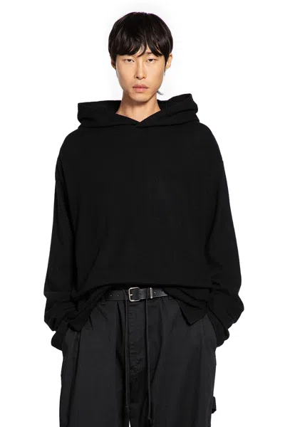 Yohji Yamamoto Hooded Long Sleeve Top In Black