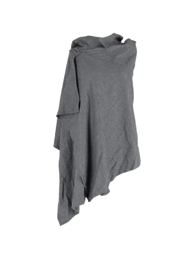 Pre-owned Yohji Yamamoto Hooded Poncho Cape In Gray