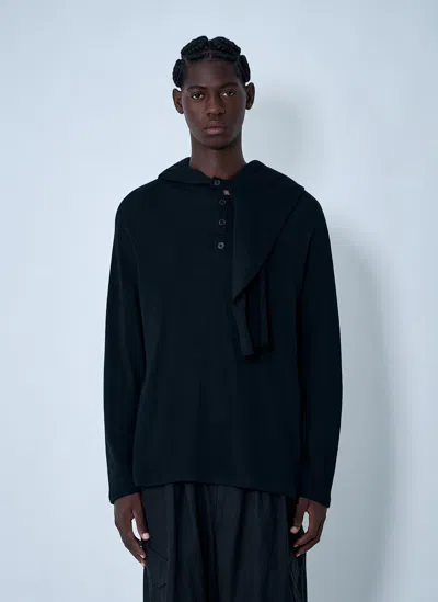 Yohji Yamamoto Hooded Sweater In Black