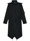Yohji Yamamoto Drawstring Coat In Black