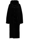 Yohji Yamamoto Hooded Trench Coat In Black