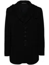 Yohji Yamamoto Hooded Wool Jacket In Black
