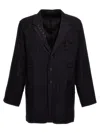 Yohji Yamamoto Multipocketed Half-lined Coat With Decorative Buttons In Black