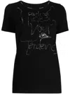 Yohji Yamamoto Contrast-lettering Cotton T-shirt In Black
