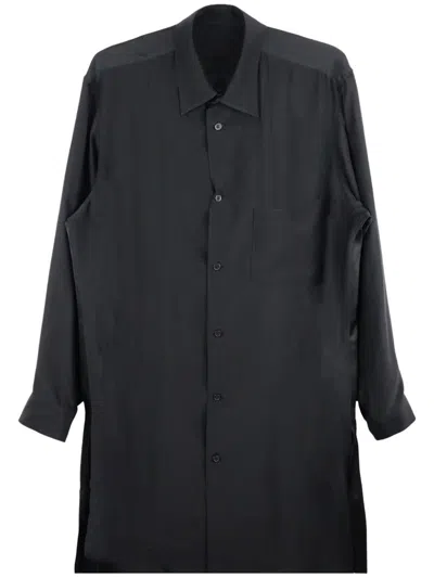 Yohji Yamamoto Illustration-print Silk Shirt In Black