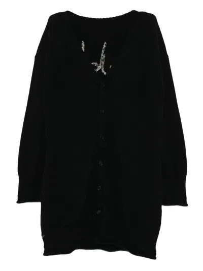 Yohji Yamamoto Intarsia-knit Cardi-coat In Black