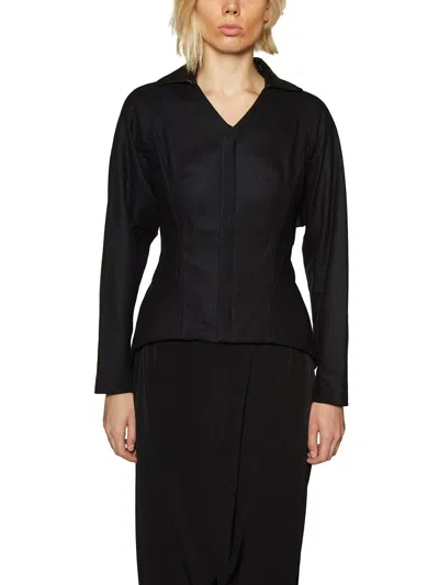 Yohji Yamamoto Irregular Wool Jacket In Black