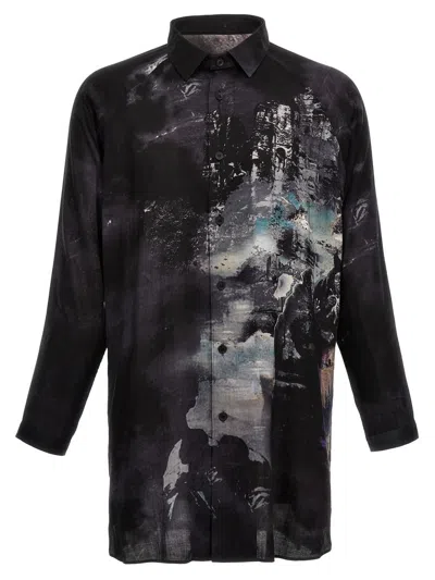 Yohji Yamamoto J-pt Illustration-print Shirt In Black