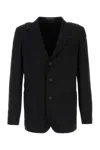 Yohji Yamamoto Tailored Wool Blazer Notch Lapel In Black