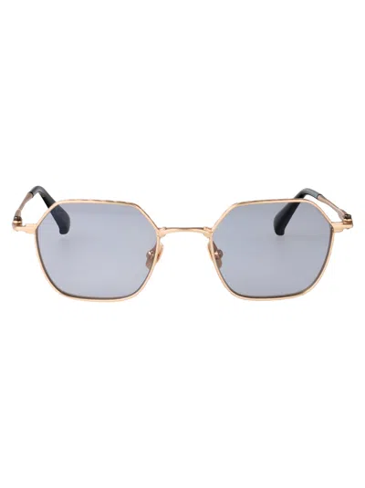 Yohji Yamamoto Japan Gold Titanium Sunglasses In Blue