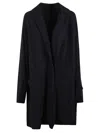 Yohji Yamamoto Jersey Duster Coat With Shawl Collar And Snap Button Closure In Black