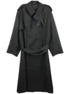 Yohji Yamamoto K-chin Flap Trench Coat In Black
