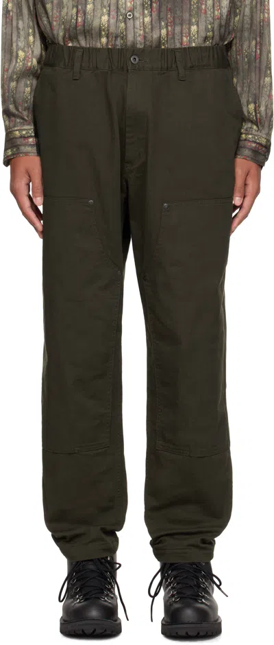 Yohji Yamamoto Khaki Scandal Katsuragi Side Elastic String Trousers In 1 Khaki