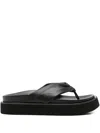 Yohji Yamamoto Knotted Leather Sandals In Black