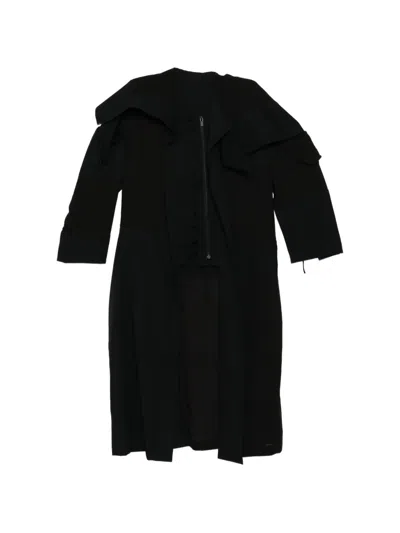 Yohji Yamamoto Mantel Mit Schnürung In Black