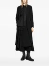 Yohji Yamamoto Lace-up Long Coat In Black