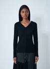 Yohji Yamamoto Lace-up Wool Sweater In Black