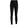 Yohji Yamamoto Ladies Black Decorative-stitching Cotton Leggings In Black