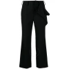 Yohji Yamamoto Draped-detail Cropped Wool Trousers In Black