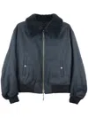 Yohji Yamamoto Lady-print Bomber Jacket In Black