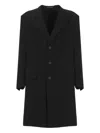 Yohji Yamamoto Lapel-collar Three-pocket Coat In Black