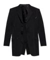 Shop Yohji Yamamoto Lapel Long-sleeved Suit Jacket In Black