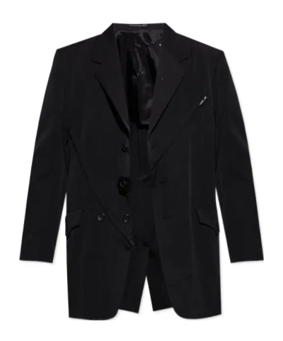 Yohji Yamamoto Lapel Long-sleeved Suit Jacket In Black