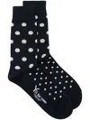 Yohji Yamamoto Lattice Dot Socks In Blue