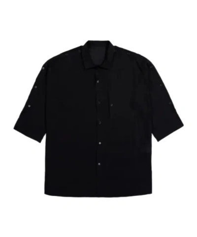 Yohji Yamamoto Lawn Shoulder Opned Blouse In Black