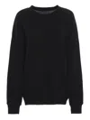 Yohji Yamamoto Layered Black Wool Sweater In Animal Print