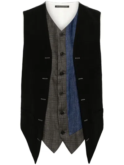 Yohji Yamamoto Layered-effect Waistcoat In Black
