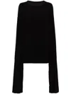 Yohji Yamamoto Layered Hanging Sleeves Top In Schwarz