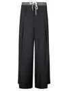 Yohji Yamamoto Layered-like Wide Pants In Black