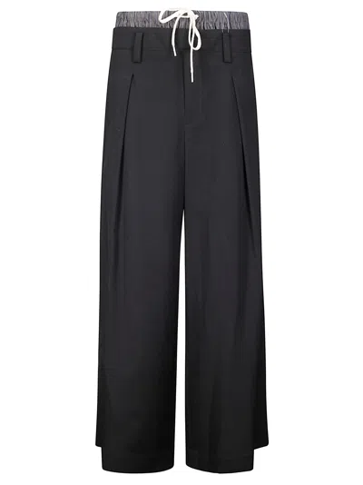 Yohji Yamamoto Layered-like Wide Pants In Black