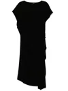 Yohji Yamamoto Layered Midi Dress In Black