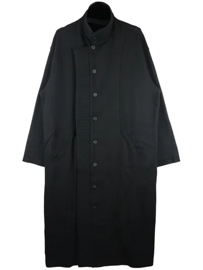 Yohji Yamamoto Layered Wool-blend Coat In Black