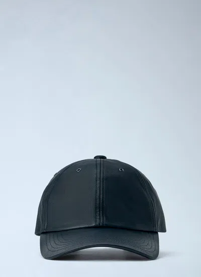 Yohji Yamamoto Stitched Leather Baseball Cap In Blue