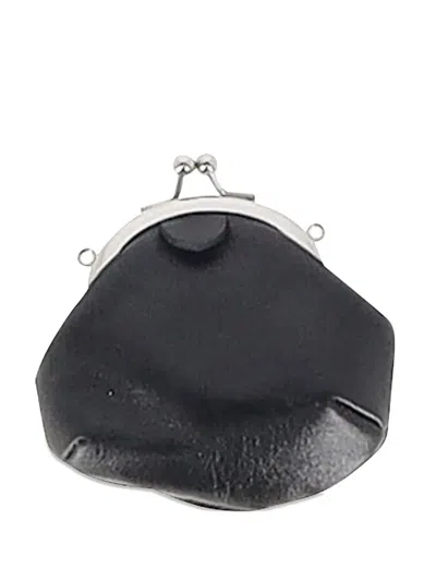 Pre-owned Yohji Yamamoto Leather Frame Clutch Bag In Black