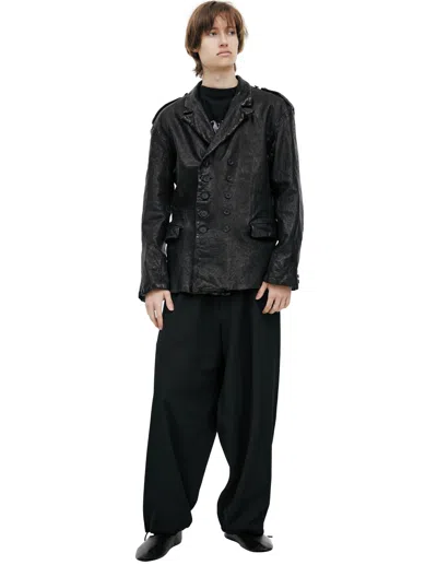 Yohji Yamamoto Leather Jacket With Buttons