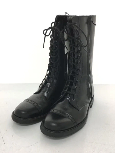 Pre-owned Yohji Yamamoto Leather Lace Up Combat Boots In Black