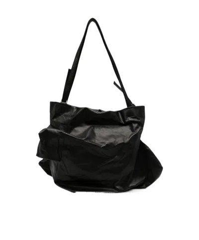 Yohji Yamamoto Leather Shoulder Bag In Black